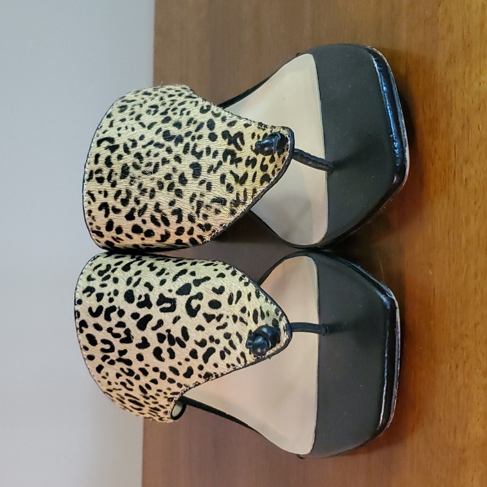 Franco Sarto spotted leopard calf hair Marguet 2 sandals 8